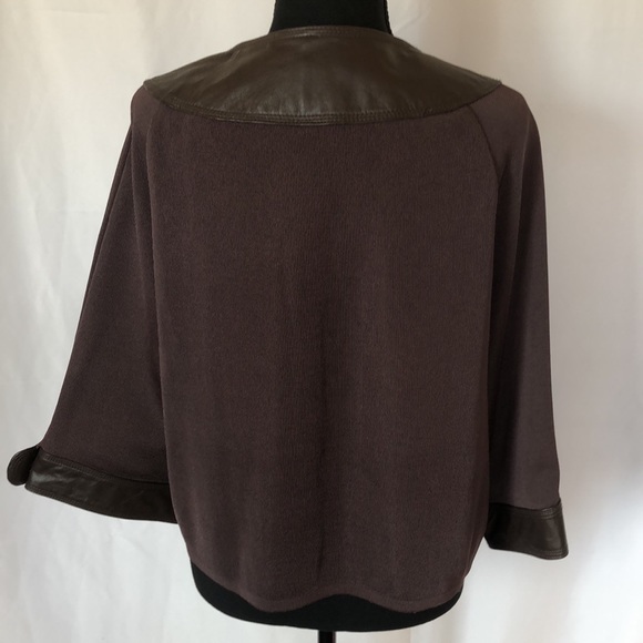 NYGARD COLLECTION dark brown leather flares 60’s style jacket. Size L (14 -16). - Picture 8 of 11